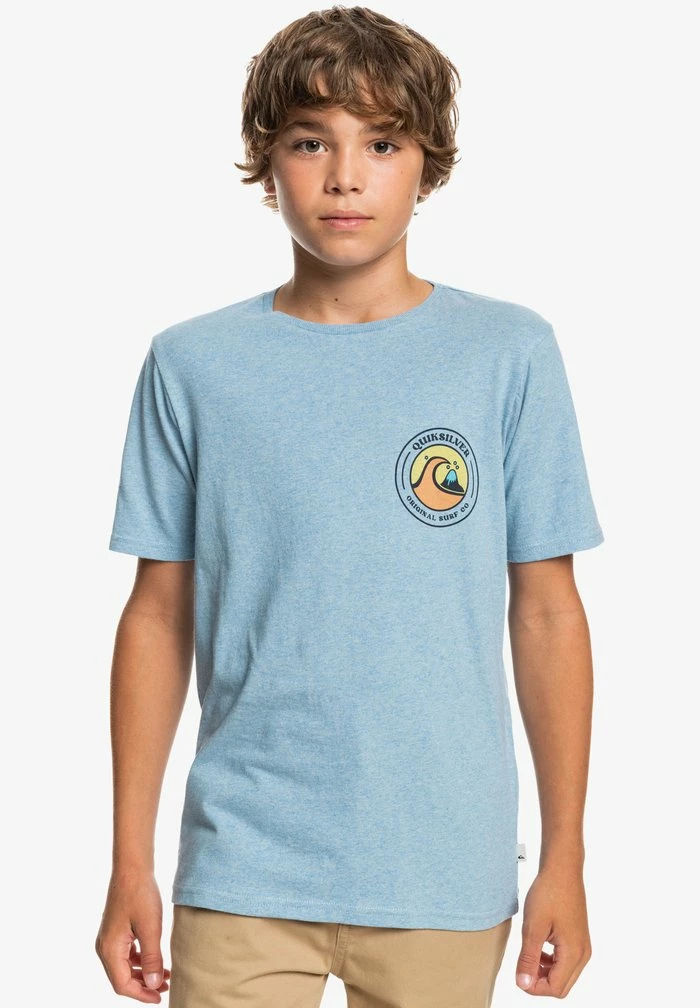 Remise 😍 Quiksilver CLOSED BUBBLE - T-shirt Imprimé - Faded Denim Heather 🧨 1 Remise 😍 Quiksilver CLOSED BUBBLE - T-shirt Imprimé - Faded Denim Heather 🧨