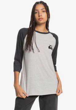 Bon marché 🔥 Quiksilver T-shirt à Manches Longues - Light Grey Heather 🎉