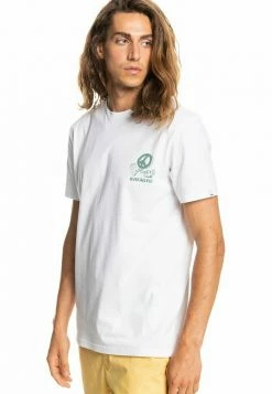 Meilleure vente ❤️ Quiksilver NEW WORLD POUR EQYZT - T-shirt Imprimé - White 🧨 -Quiksilver Soldes Boutique f54c522687e543c39cb5124268ed8043