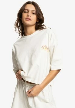 Bon marché 🛒 Quiksilver WAVE VIBES MANCHES COURTES POUR EQWK - T-shirt Imprimé - White 😍