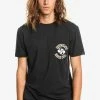 Budget ✨ Quiksilver GOLDEN HOURS MANCHES COURTES - T-shirt Basique - Black 🌟