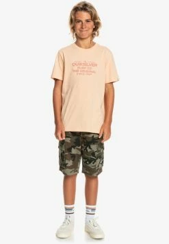 De gros 🔔 Quiksilver FEEDING LINE - T-shirt Imprimé - Almond Cream 💯